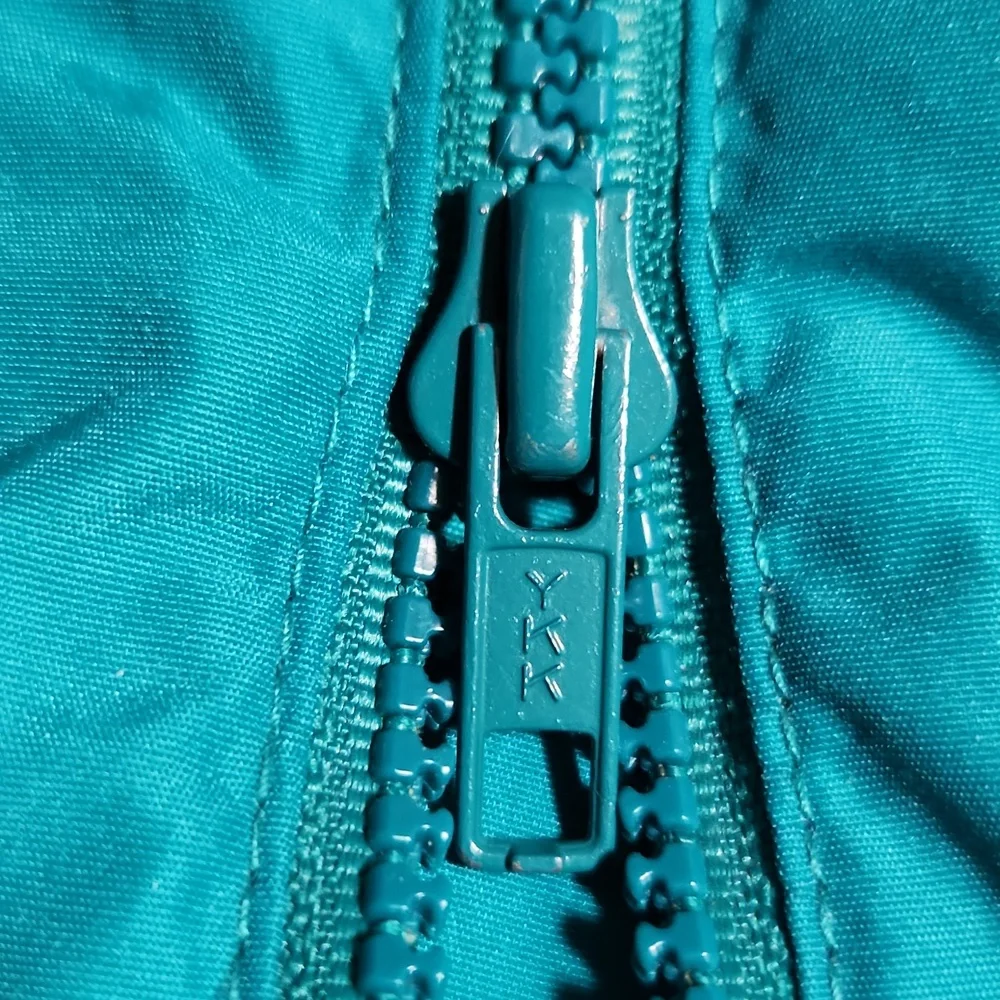 Vintage 90's Columbia Teal Anorak Retro Hideaway Hood Radial Sleeve Large